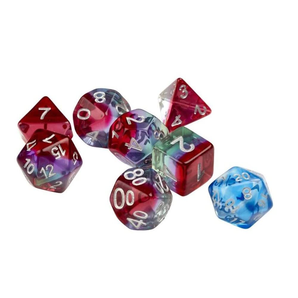 Dice 7-set Translucent (16mm) Watermelon / White