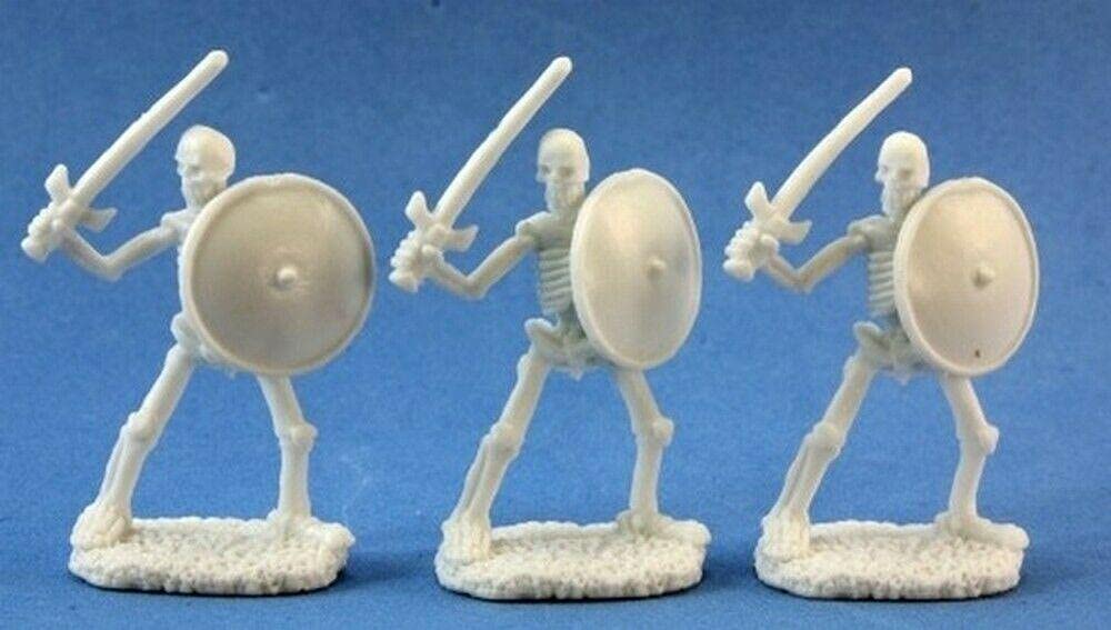 Reaper RM77017 77017: Skeletal Swordsmen (3) Dark Heaven Legends Bones Miniatures, One Size