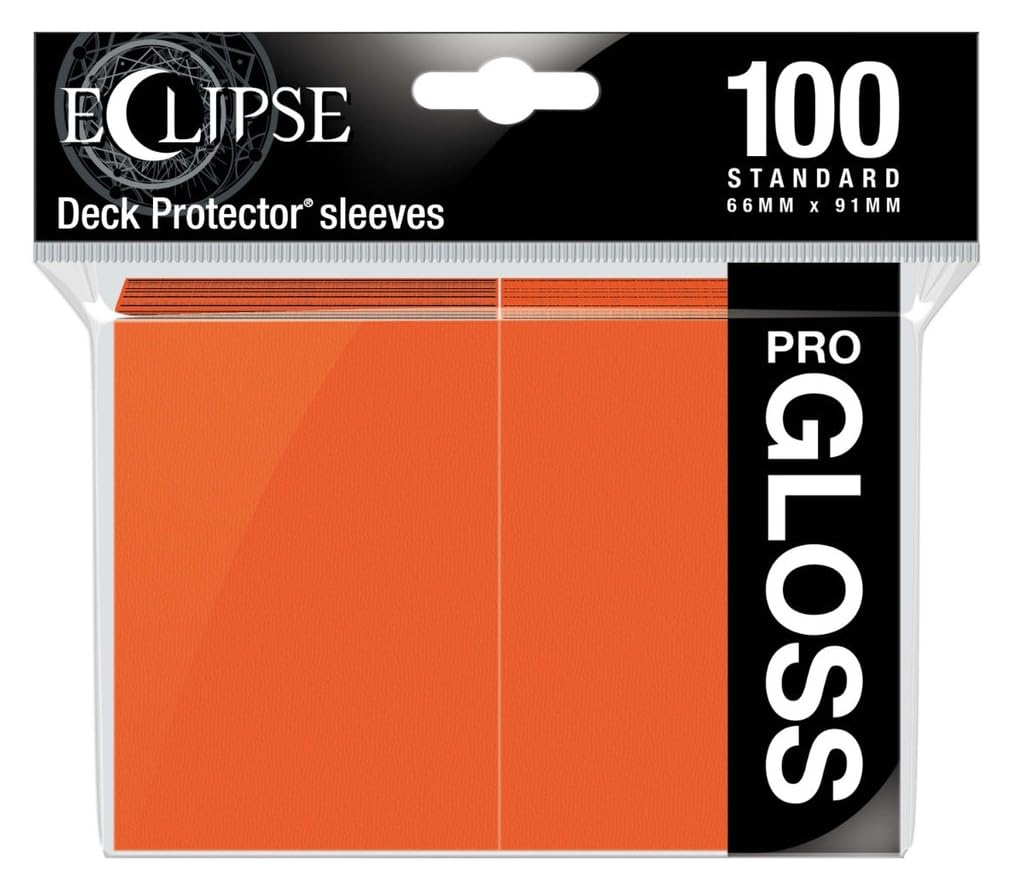 BoardGame E-15607 Ultra Pro-Eclipse Gloss Standard Sleeves 100 Pack-Pumpkin Orange