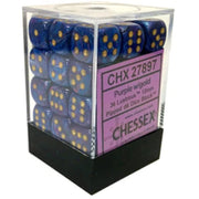 DND Dice Set-Chessex D&D Dice-12mm Lustrous Purple and Gold Plastic Polyhedral Dice Set- for Dungeons and Dragons Dice Includes 36 Dice – D6, Various (CHX27897)
