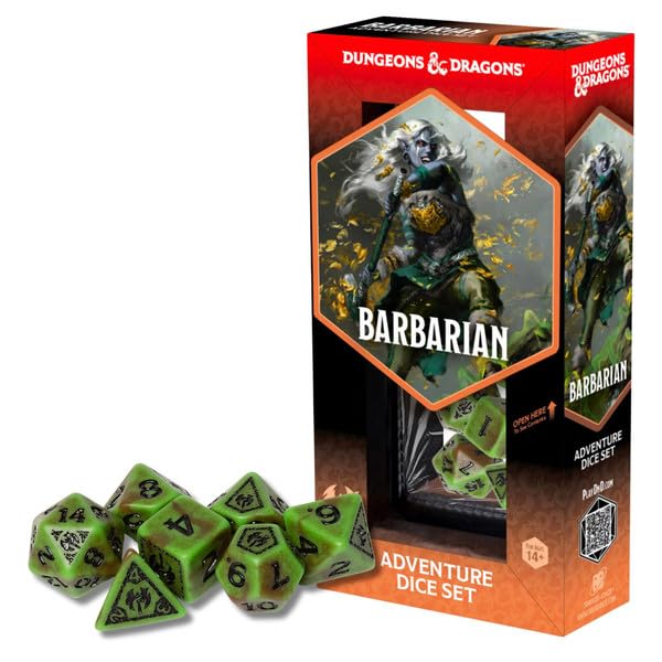 Sirius Dice SDZ200210 Barbarian Adventure Dice Green & Brown