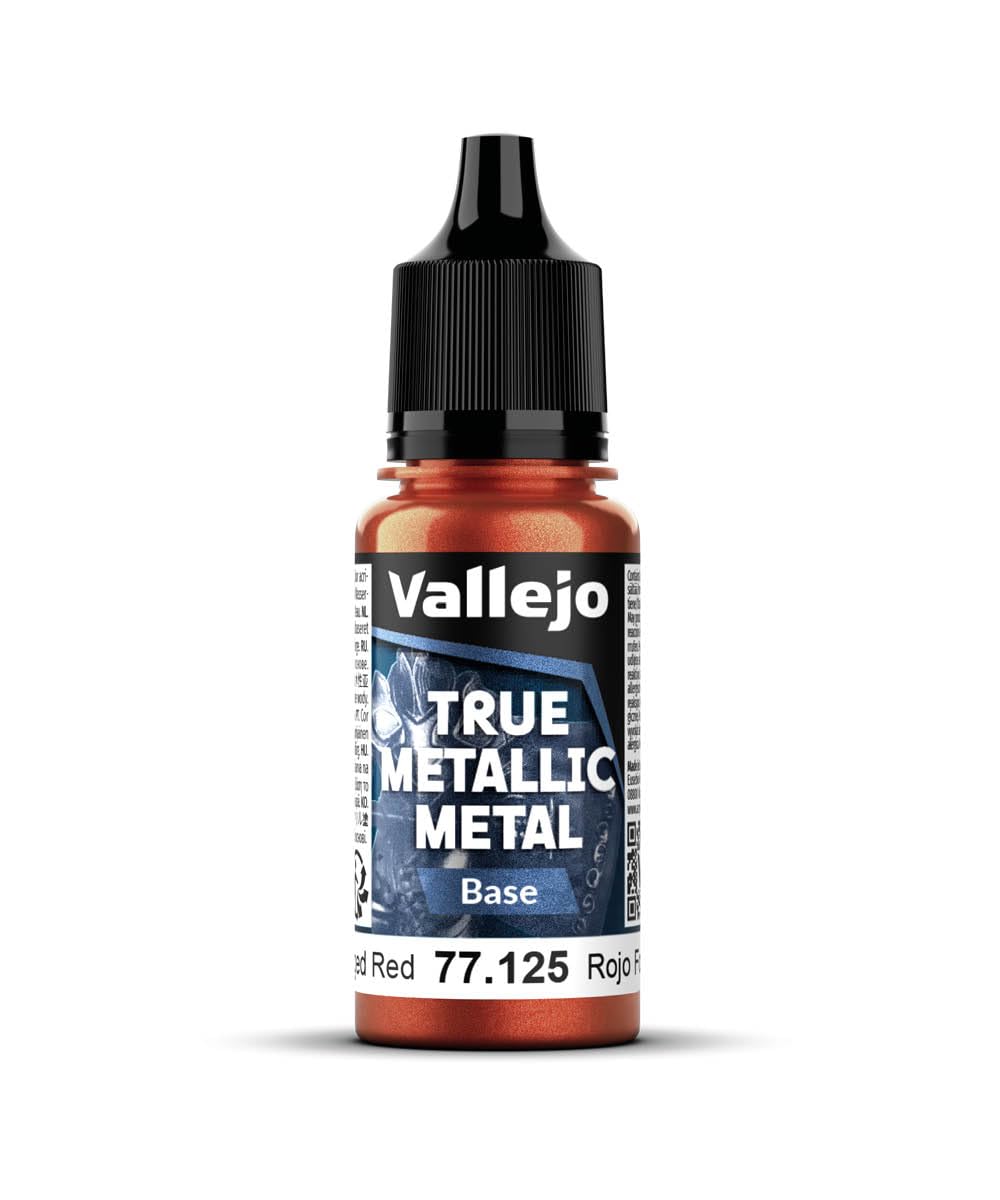 Vallejo - Forged Red Base | True Metallic Metal TMM | Acrylic Colors for Painting Metal Effects on Fantasy, Historical, and Wargaming Miniatures | 18 ml (0.6 fl.oz.)