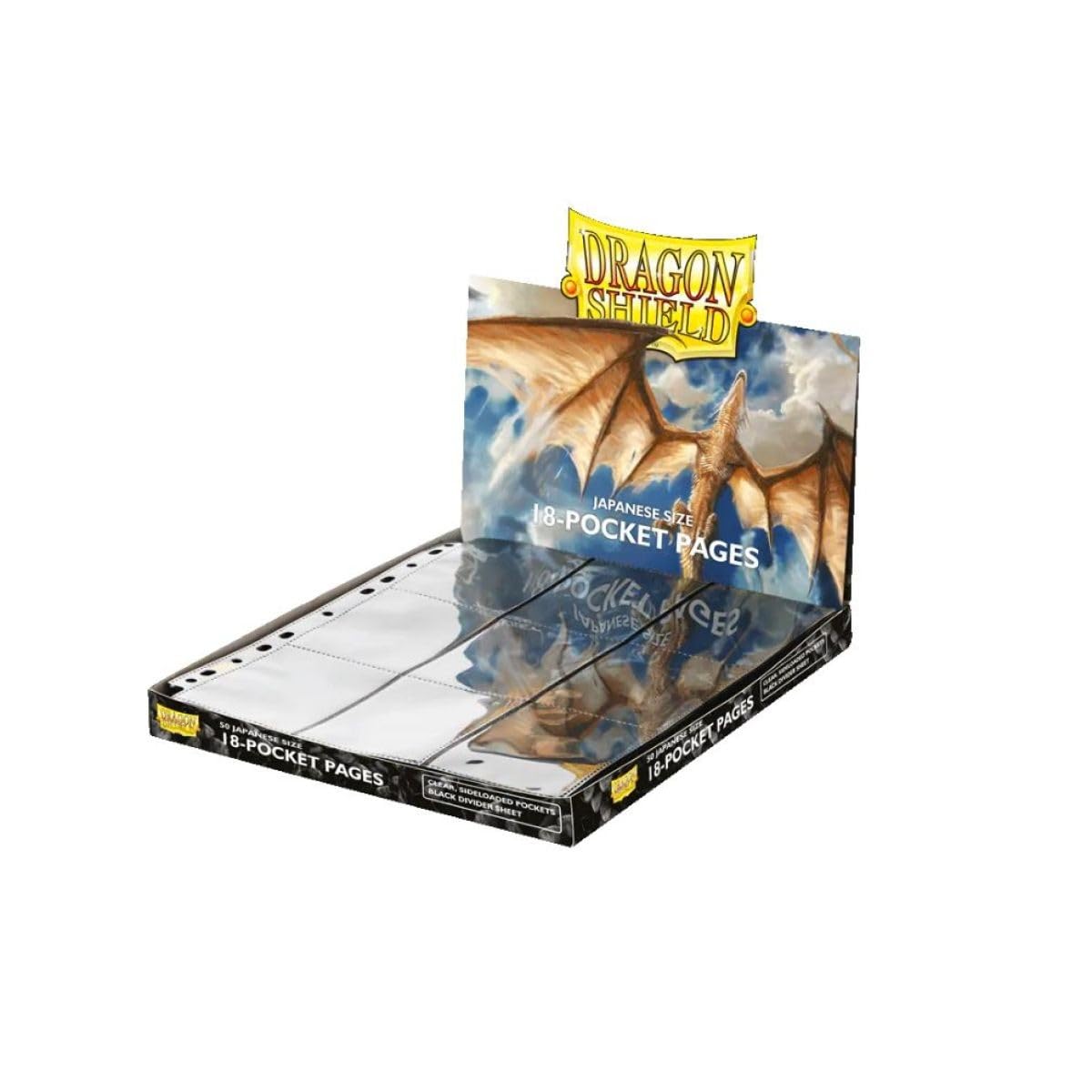 Dragon Shield Binder Pages – 18 Pocket Clear with Black Back – 50x18 Binder Pages - Trading Cards – Card Games - Compatible with Pokemon, Yugioh, and Magic The Gathering MTG TCG OCG & Hockey Cards