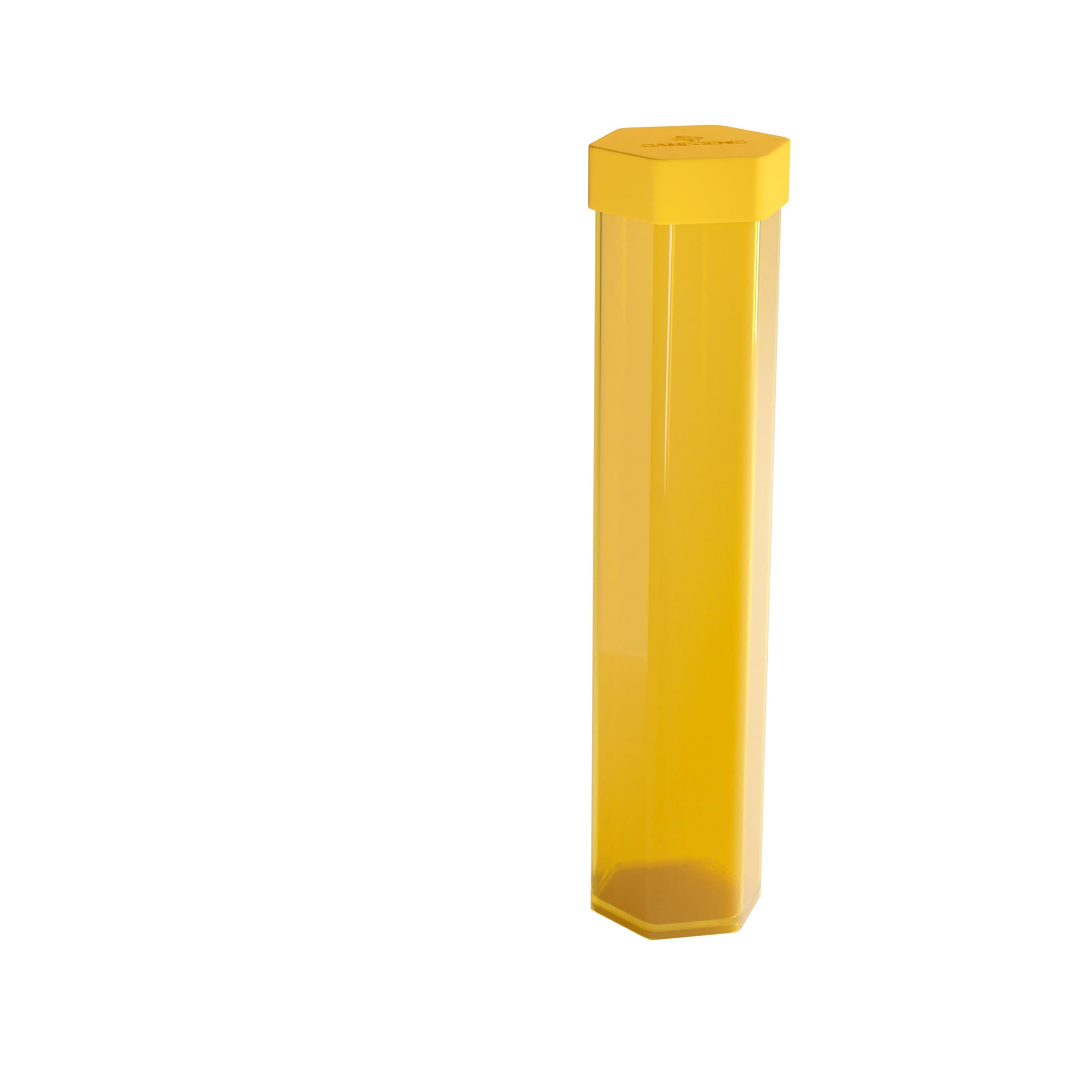 Gamegenic Playmat Tube - Durable Hexagon-Shaped Storage Tube for Stitched & Unstitched Playmats , Shock & Scratch Resistant PETG, Yellow Color