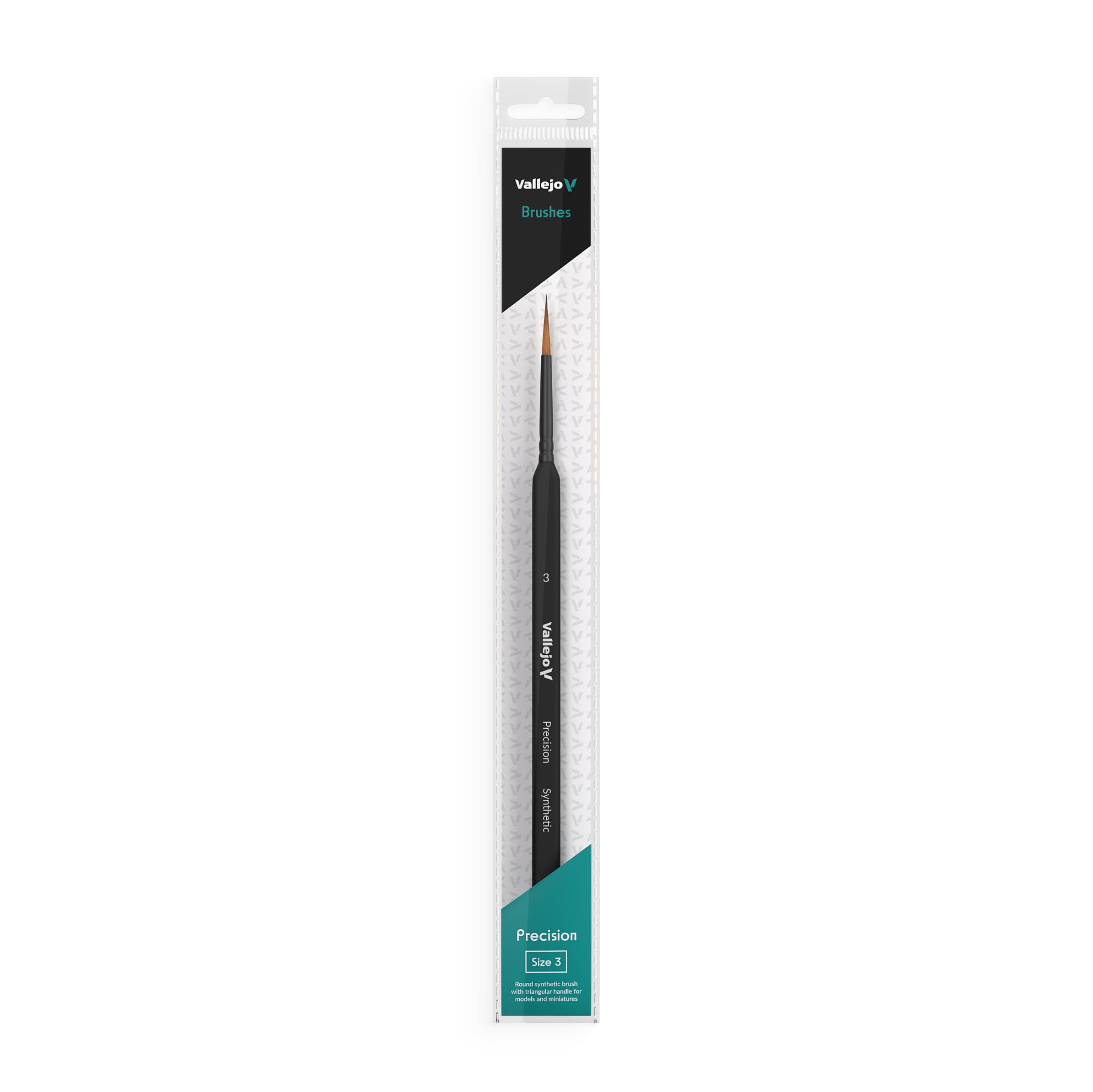 Vallejo Precision B03003 Round Synthetic Brush, Triangular Handle No. 3