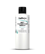Vallejo - Polyurethane Varnish | Matt Finish 200 ml. (6.76 fl.oz.) | Extraordinary Hardness & Permanence | Create a Perfect Clear Coat | Scratch Resistant for Outdoor and Indoor Surfaces