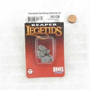 Reaper Townsfolk Gambing Dwarves Miniature Figure 25mm Heroic Scale Bones USA Miniatures, Unpainted