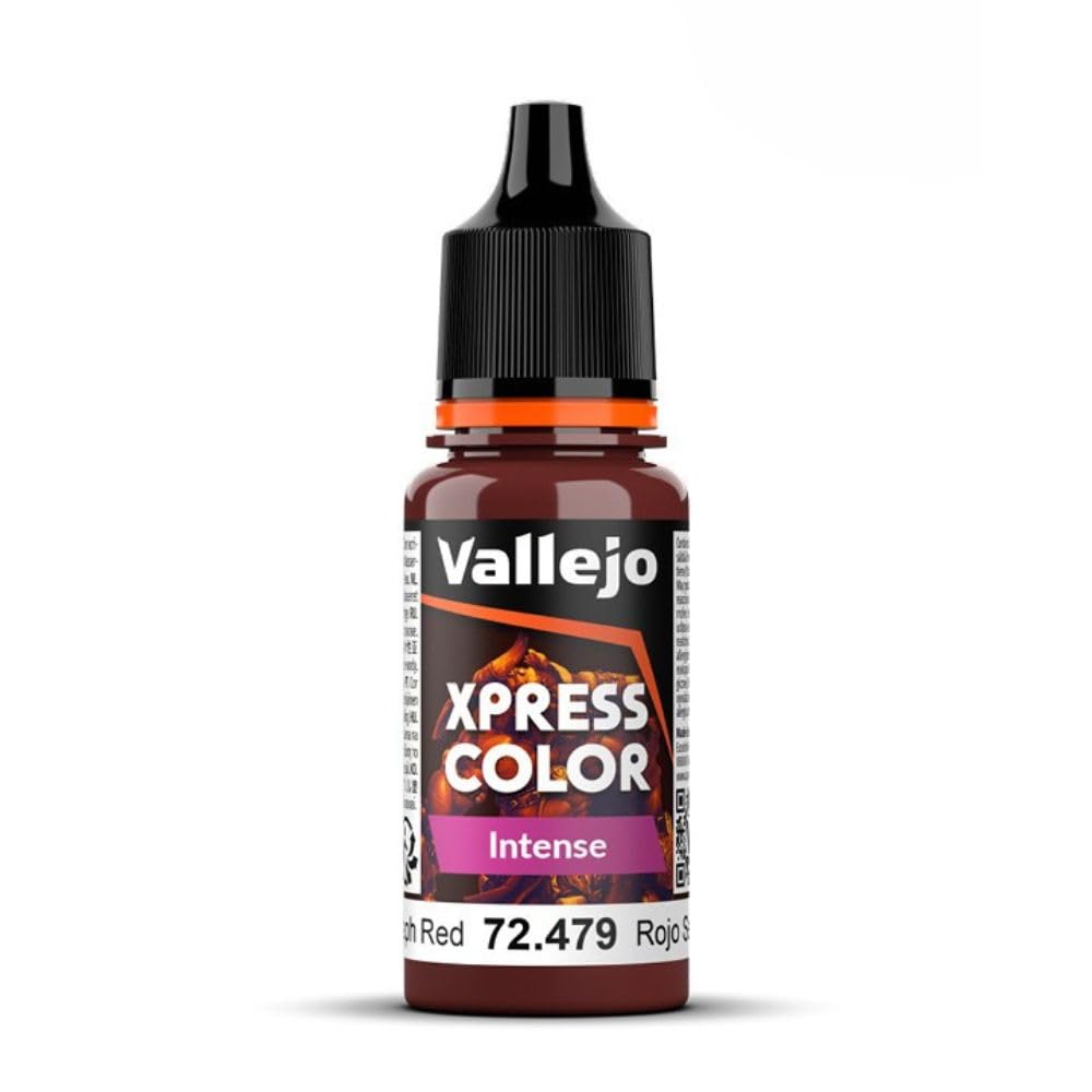 Vallejo - Xpress Color | Intense Seraph Red 18 ml (0.6 fl.oz.) | Speedy Application and Drying | Vibrant and Saturated Tones