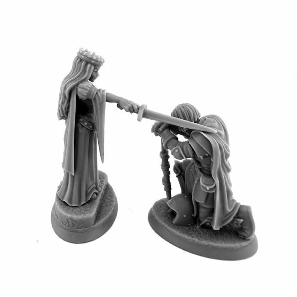 Dungeon Dwellers: Reaper The Oath Queen and Knight Miniature 25mm Heroic Scale Figure Dungeon Dwellers Miniatures