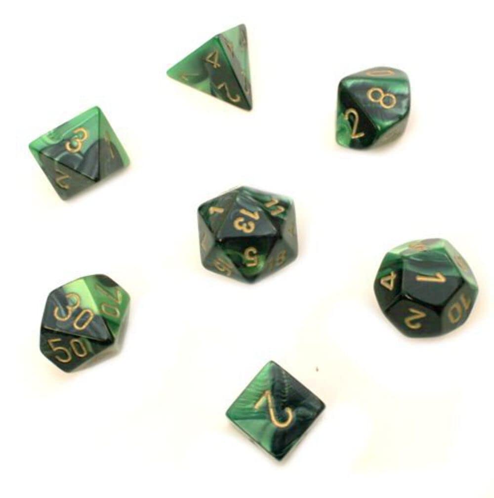 7-Set Cube Gemini Black and Green with Gold