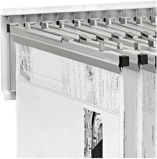 Large File Pivot Wall Rack for Blueprints, White