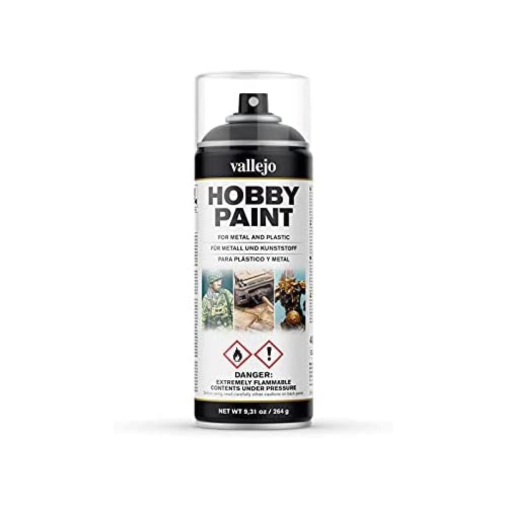 Vallejo - Hobby Paint Spray AFV | Panzer Grey 400 ml. (13.5 fl.oz.) | Creates Perfect Matt and Self Levelling Finish | Equipped with 2 Different Nozzles