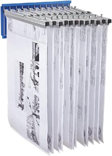Large File Pivot Wall Rack for Blueprints, Blue