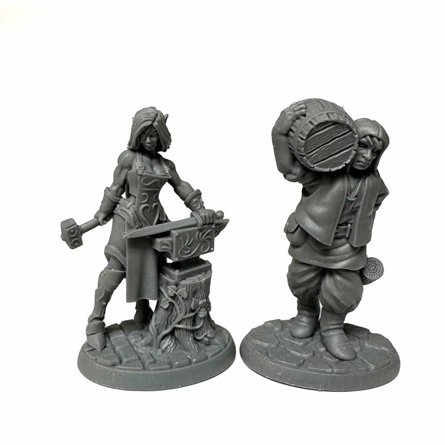 Mini - Reaper Bones USA 30124 Townsfolk Cooper and Blacksmith (2ct)