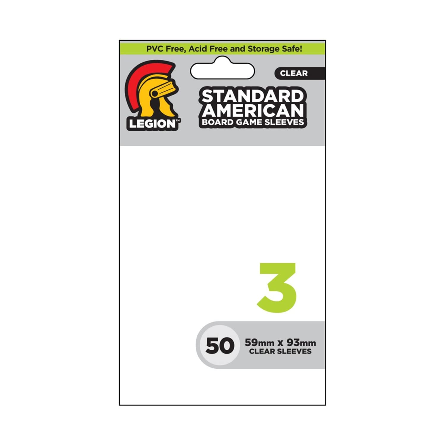 Legion Supplies Board Game Sleeves: Std. American Cl (50) - Clear Plastic Card Sleeves - 50 Pack