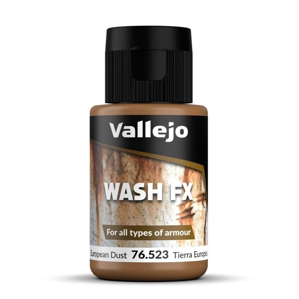Vallejo - Wash FX | European Dust 35 ml. (1.18 fl.oz.) | Designedfor All Types of Armour | Visual Realism for your Projects | Brush or Airbrush Use