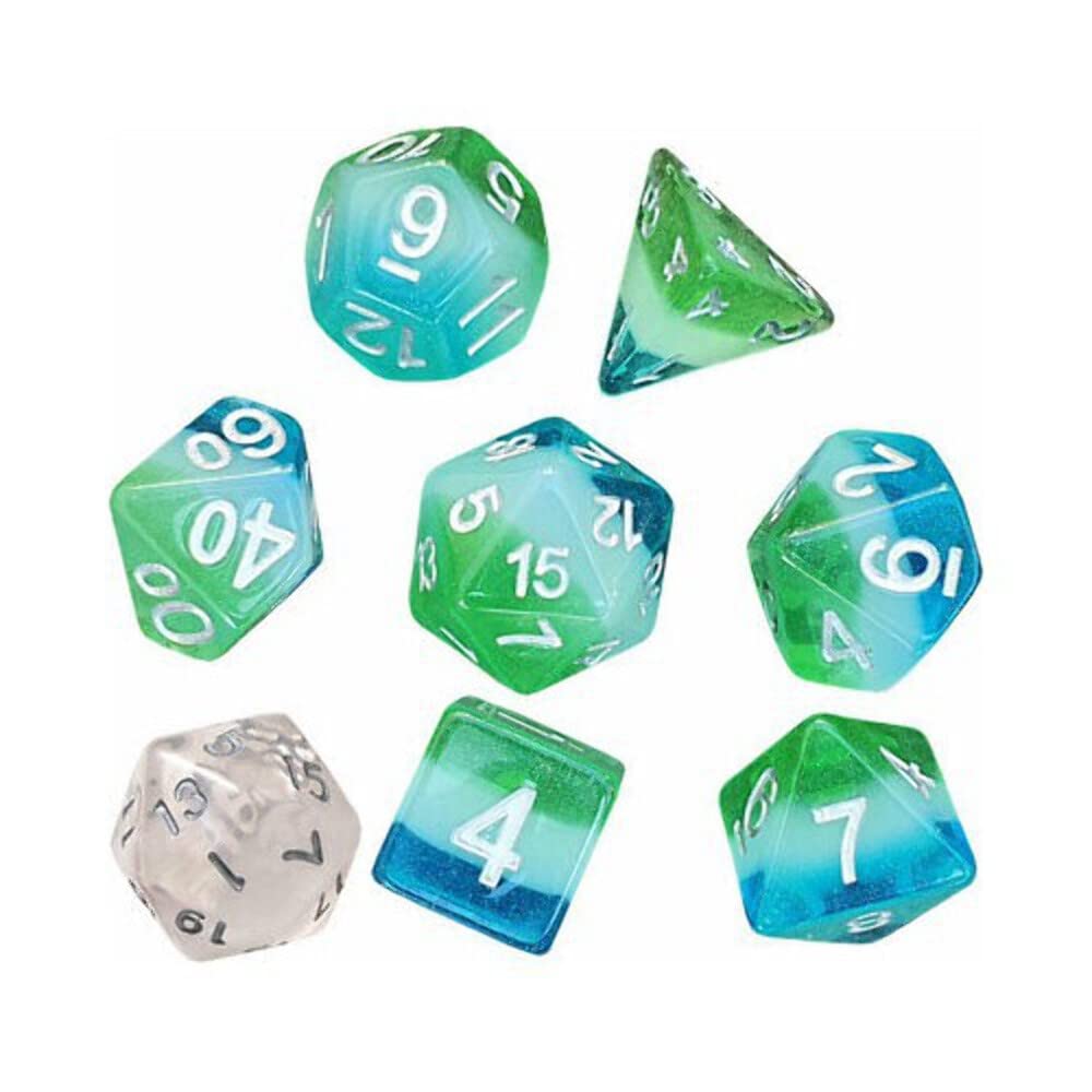 Dice 7-set Translucent (16mm) Blue Hawaiian