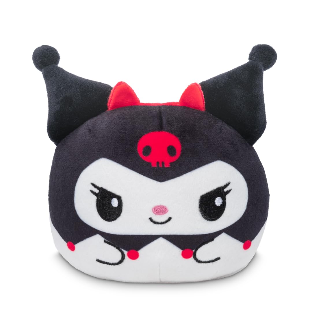 TeeTurtle Reversible Sanrio My Melody and Kuromi Plushie 4-Inch Costume Two-Sided Flip Plush Toy with Embroidered Details - Cute Mini Collectible Plush for Kids, Teens, and Adults
