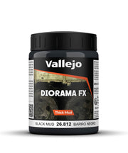 Vallejo - Diorama FX Thick Mud | Black Mud 200 ml (6.76 fl.oz.) | Premium Acrylic Color For Modelers & Miniature Enthusiasts