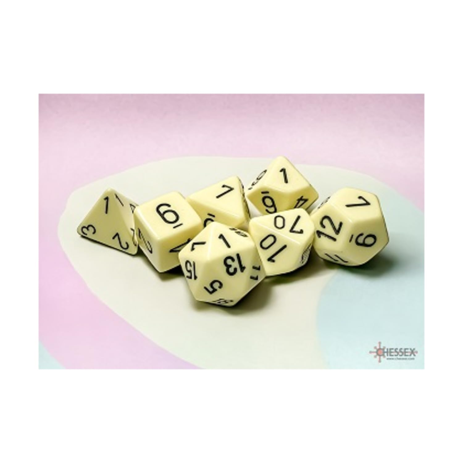 7-set Opaque Polyhedral Pastel Yellow/black