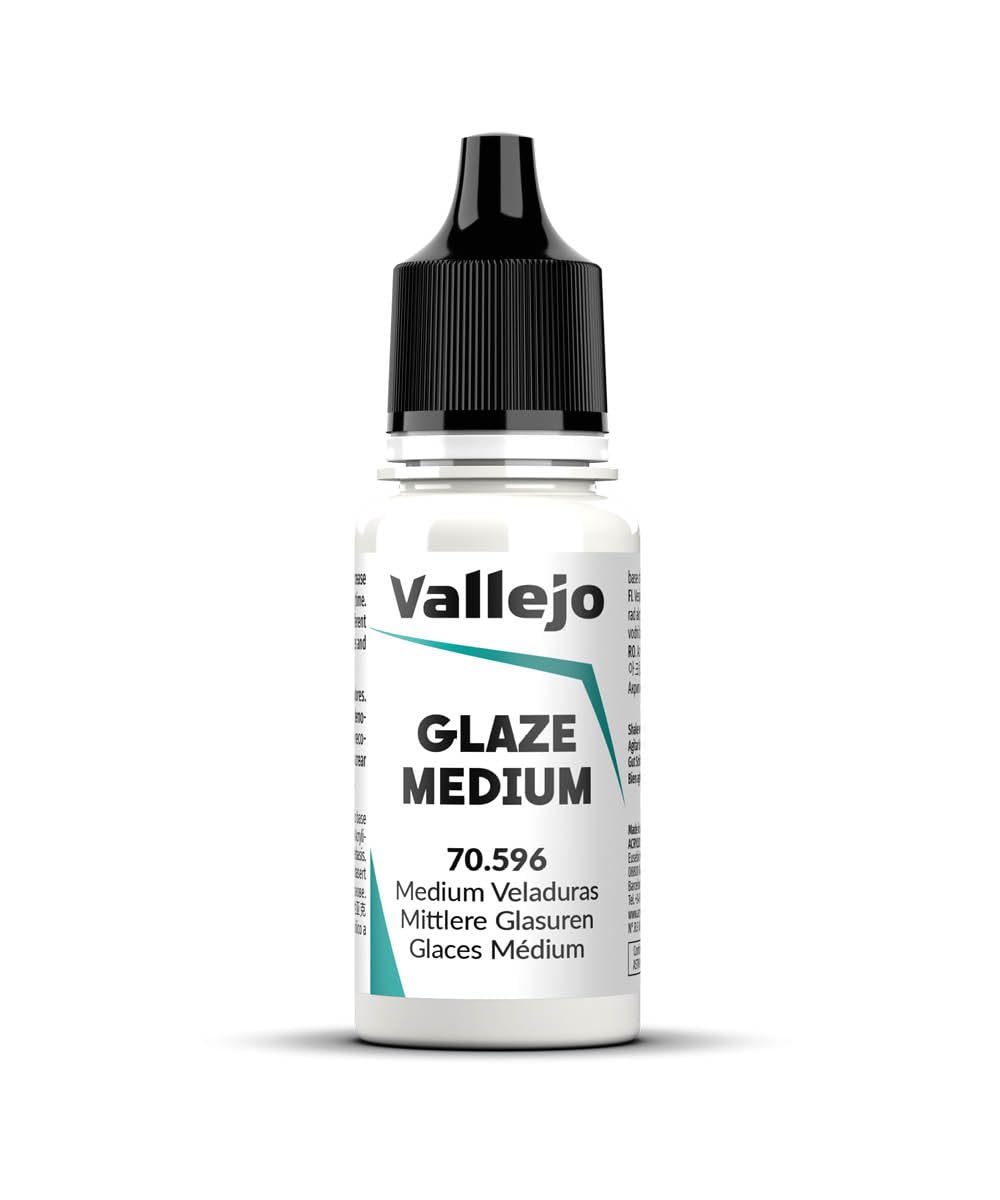 Vallejo - Glaze Medium 18 ml. (0.60 fl.oz.) | Transparent, Slow-Drying Acrylic Medium for Flow and Glazing Effects