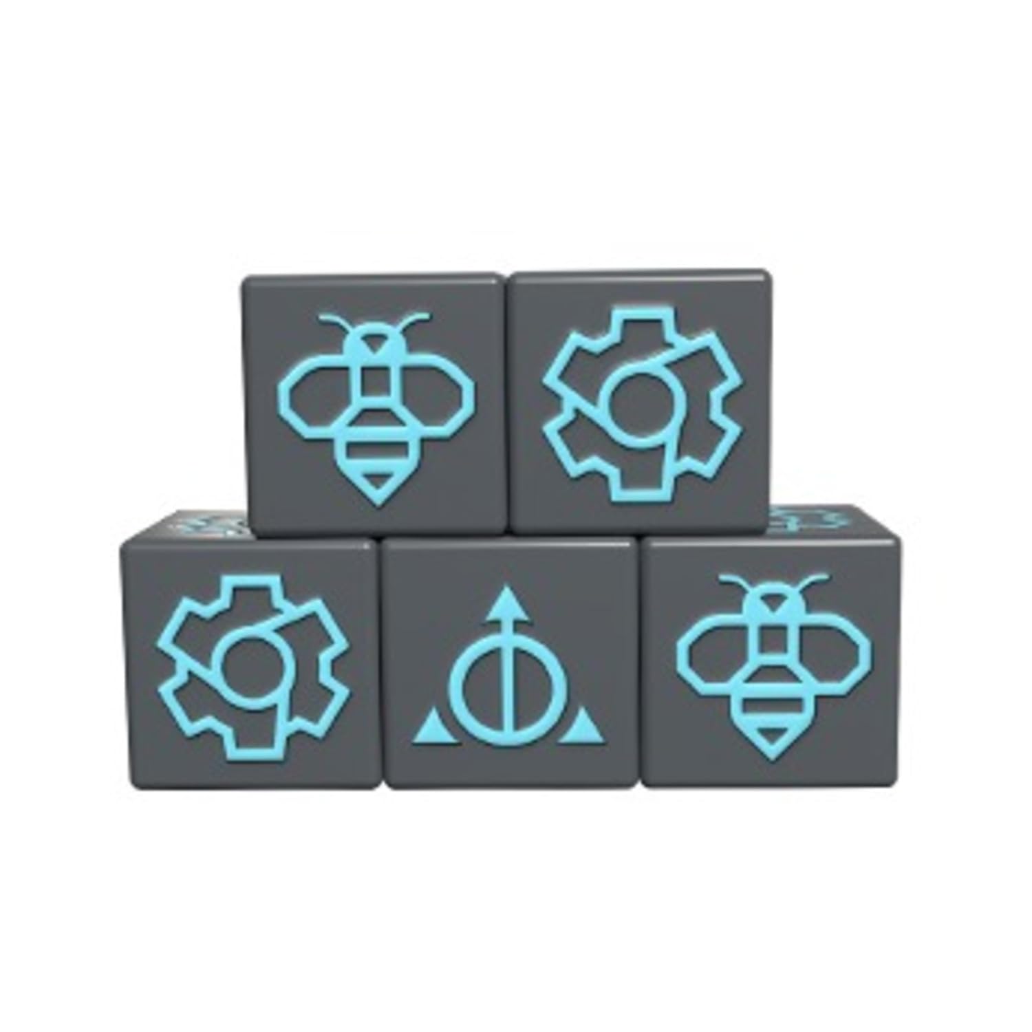 Ashes Ascendancy Astral Dice 5-Pack | Premium Custom Engraved Dice for Ashes Reborn | Clear Magical Symbols for Fast Resource Identification, Smooth Turns, and Enhanced Strategic Gameplay | Ages 14+
