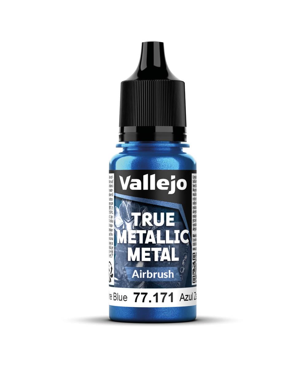Vallejo - Sapphire Blue Airbrush | True Metallic Metal TMM | Acrylic Colors for Painting Metal Effects on Fantasy, Historical, and Wargaming Miniatures | 18 ml (0.6 fl.oz.)