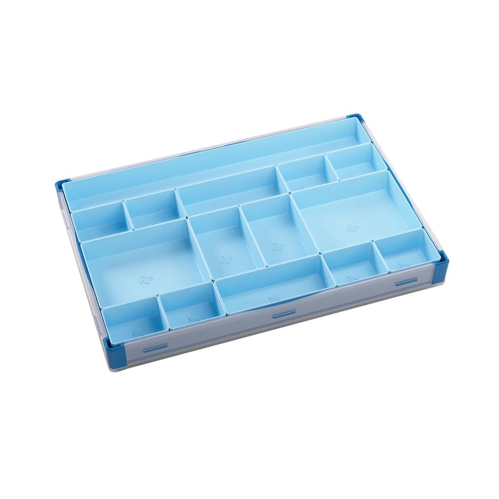 Gamegenic Token Silo XL Convertible - Versatile Storage Solution for Tabletop Gaming Accessories, 15 Removable Trays in 5 Different Sizes, Stackable Token Box, Blue Color, Made