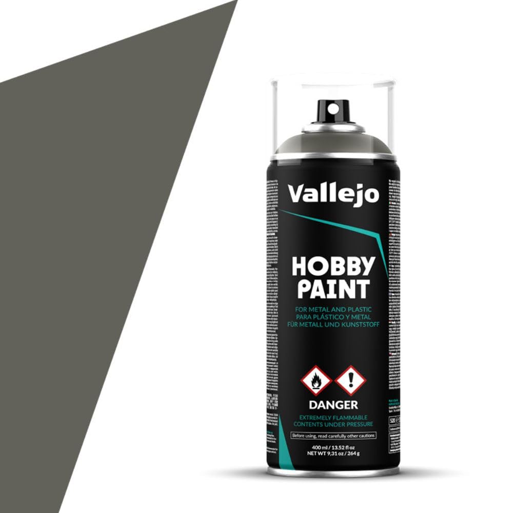 Vallejo - Hobby Paint Spray Infantry Color | German Field Grey 400 ml. (13.5 fl.oz.) | Perfect Matt and Self Levelling Finish