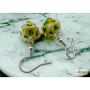 Chessex 54203 Mini-Poly D20 Hook Earrings, Marble Green (Pair)