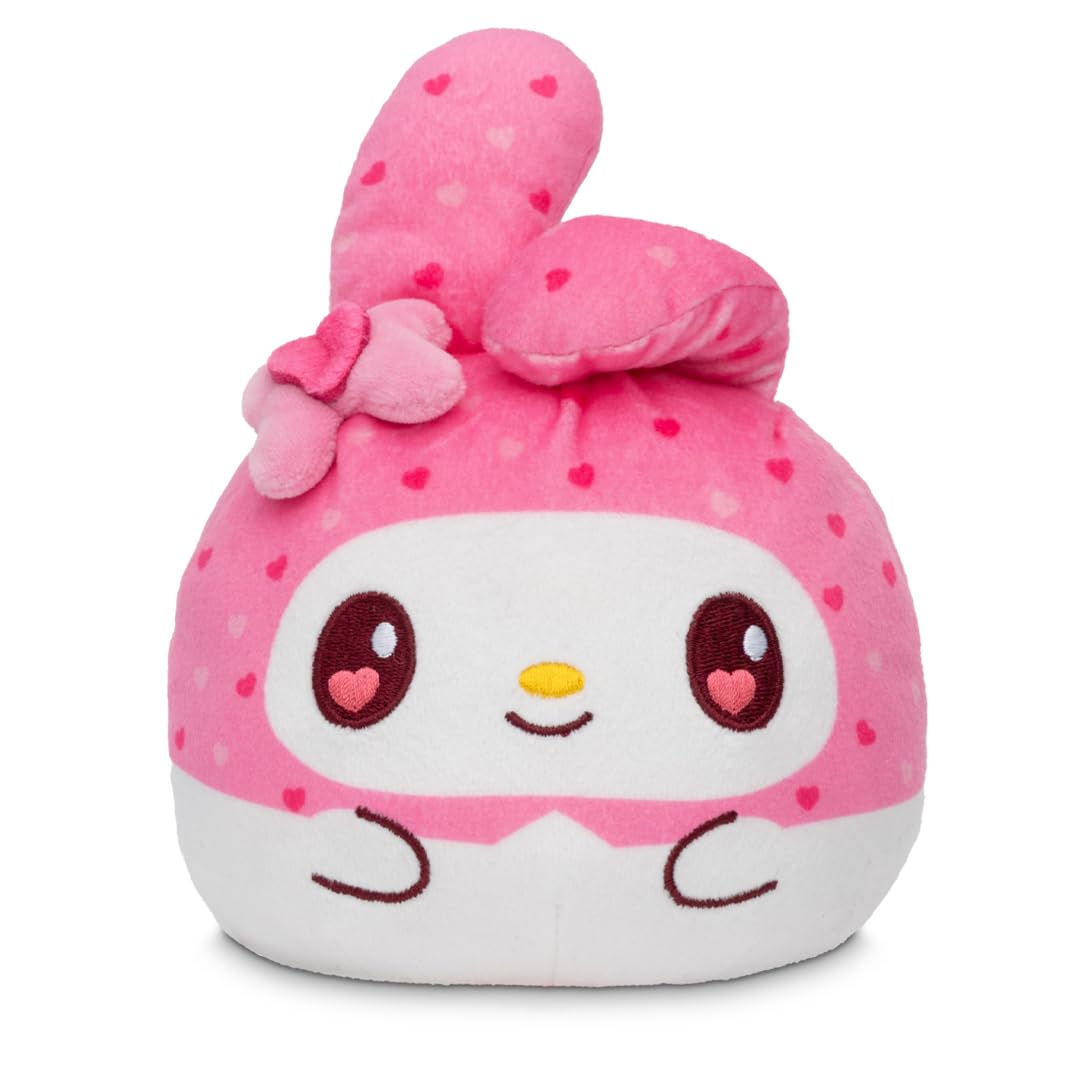 TeeTurtle Reversible Sanrio My Melody Plushie 4-Inch Present Two-Sided Flip Plush Toy with Embroidered Details - Cute Mini Collectible Plush for Kids, Teens, and Adults