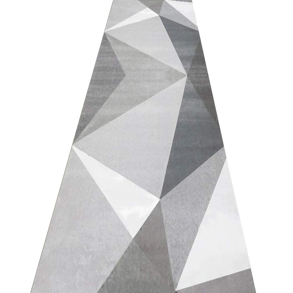 AOMRUN Rug Runner, Runner, Hallway, Rug, Fashion Geometric Triangle Design, Grey, Soft Comfortable, Easy to Clean (Colour: Multi-Colored, Size : 1 x 4 m)
