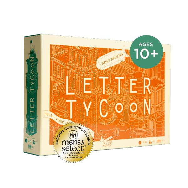 Letter Tycoon: Mensa Select Word-Building Strategy Game for Families and Friends, Ages 10+, 2-5 Players