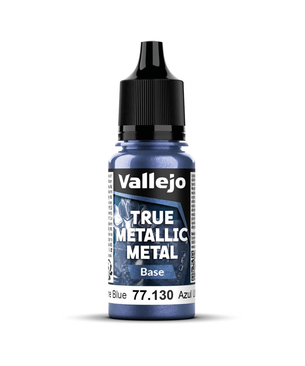 Vallejo - Ultramarine Blue Base | True Metallic Metal TMM | Acrylic Colors for Painting Metal Effects on Fantasy, Historical, and Wargaming Miniatures | 18 ml (0.6 fl.oz.)