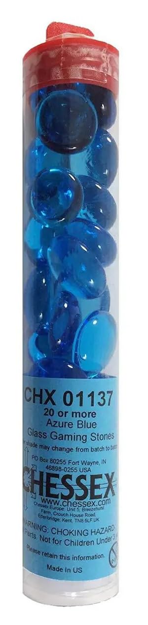 Glass Stones Tube Azure Blue (20)