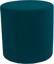 Everyday 18" Round Microfiber and Faux Leather Ottoman, 19" Height - Peacock