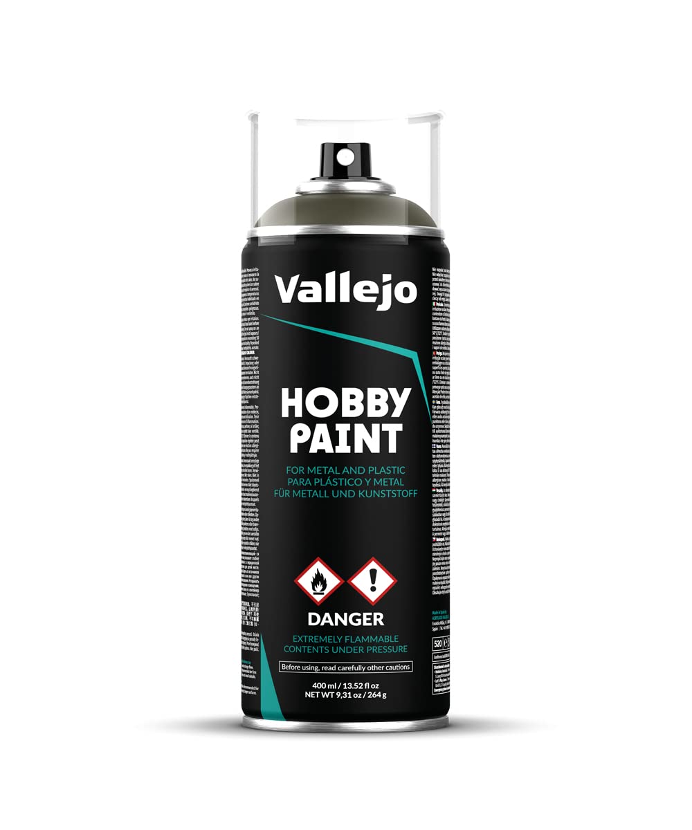 Vallejo - Hobby Paint Spray AFV | Russian Green 4B0 400 ml. (13.5 fl.oz.) | Creates Perfect Matt and Self Levelling Finish | Equipped with 2 Different Nozzles