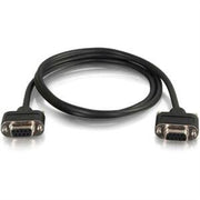 C2G 6ft Serial RS232 DB9 Cable with Low Profile Connectors F/F - in-Wall CMG-Rated