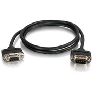 52158 10 Ft. Serial RS232 DB9 Cable with Low Profile Connectors M-F, in-Wall CMG-Rated - Black