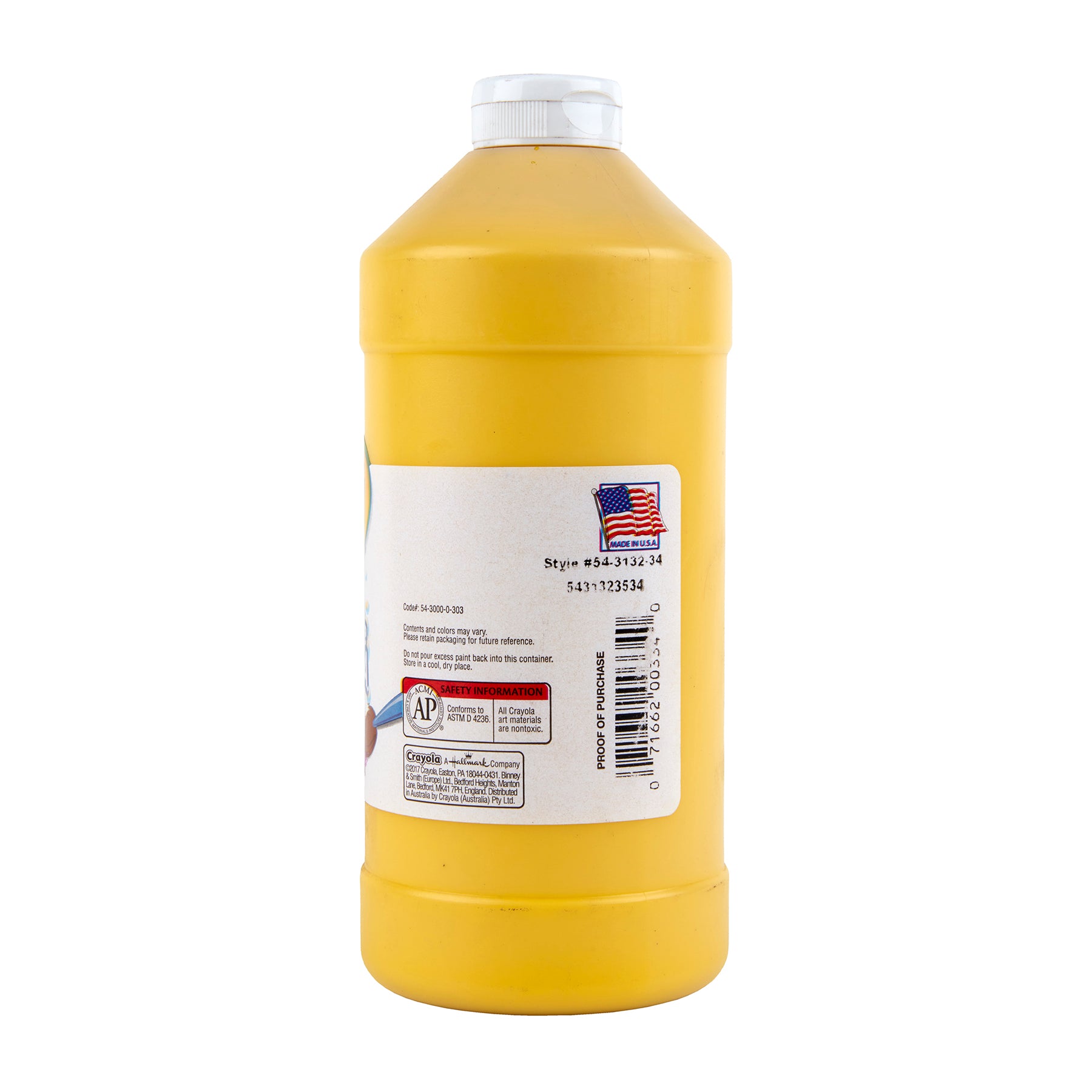Artista II Washable Tempera Paint, 32 oz, Yellow