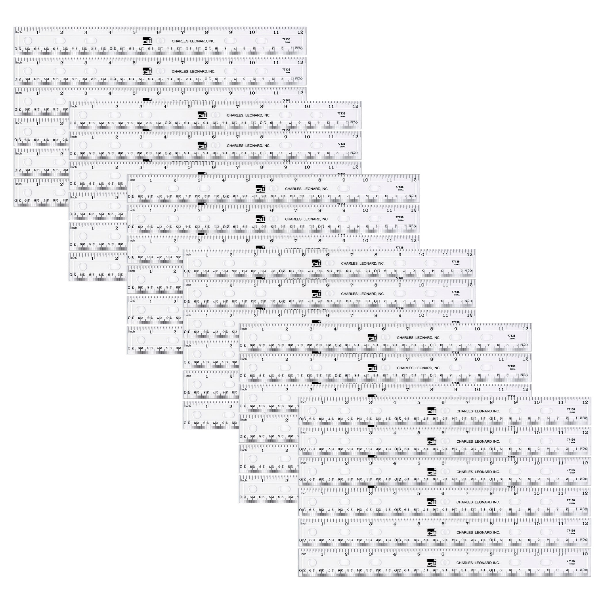 Plastic Ruler, 12-Inch, Clear, Pack of 36