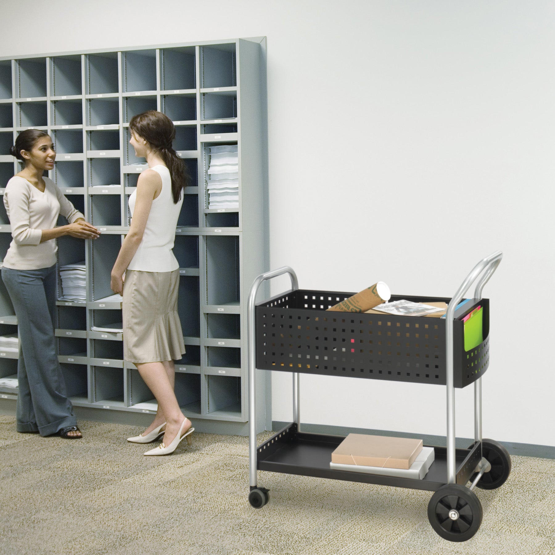 Cart Scoot Mail 32 Wide Blk