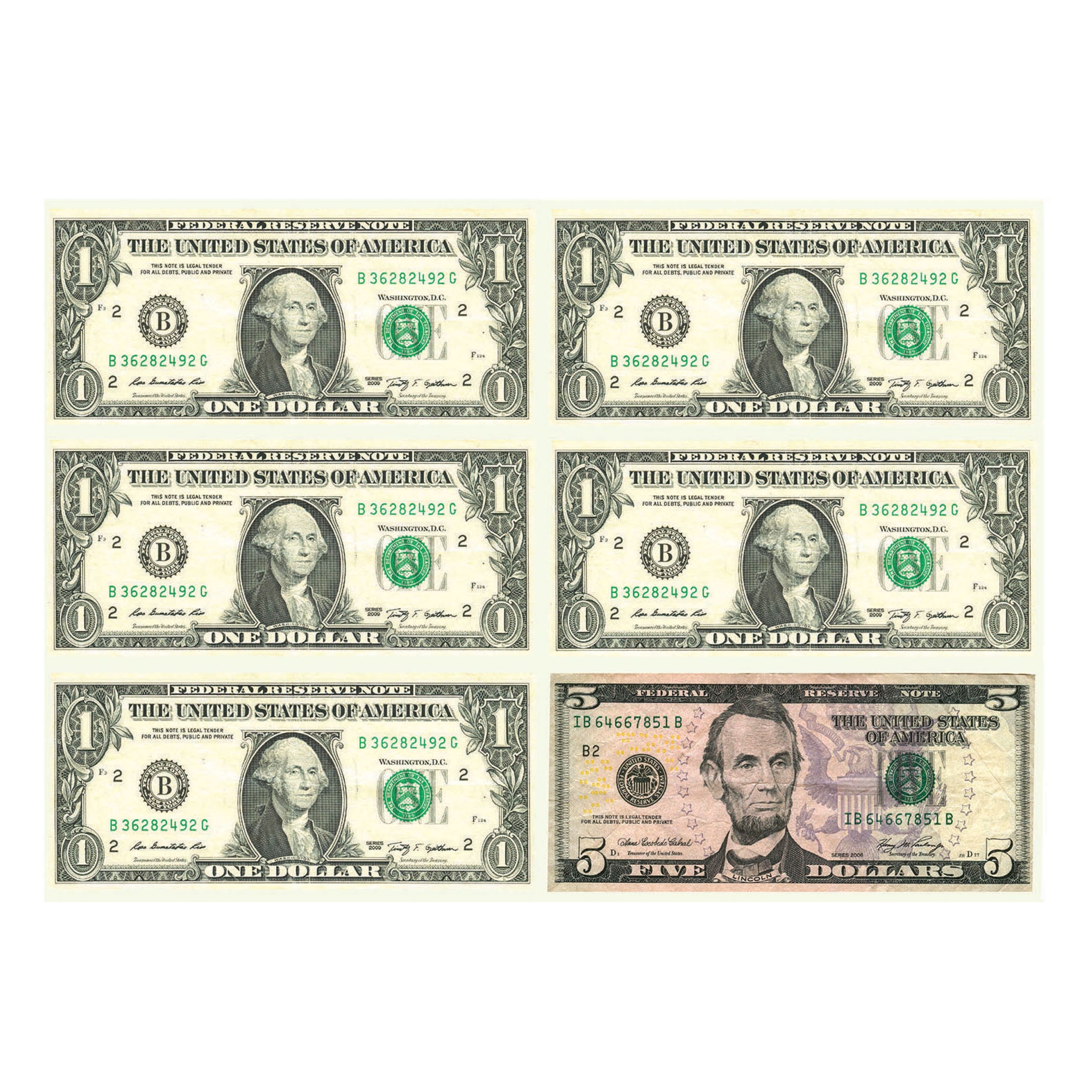 Math Die-Cut Magnets, U.S. Dollars