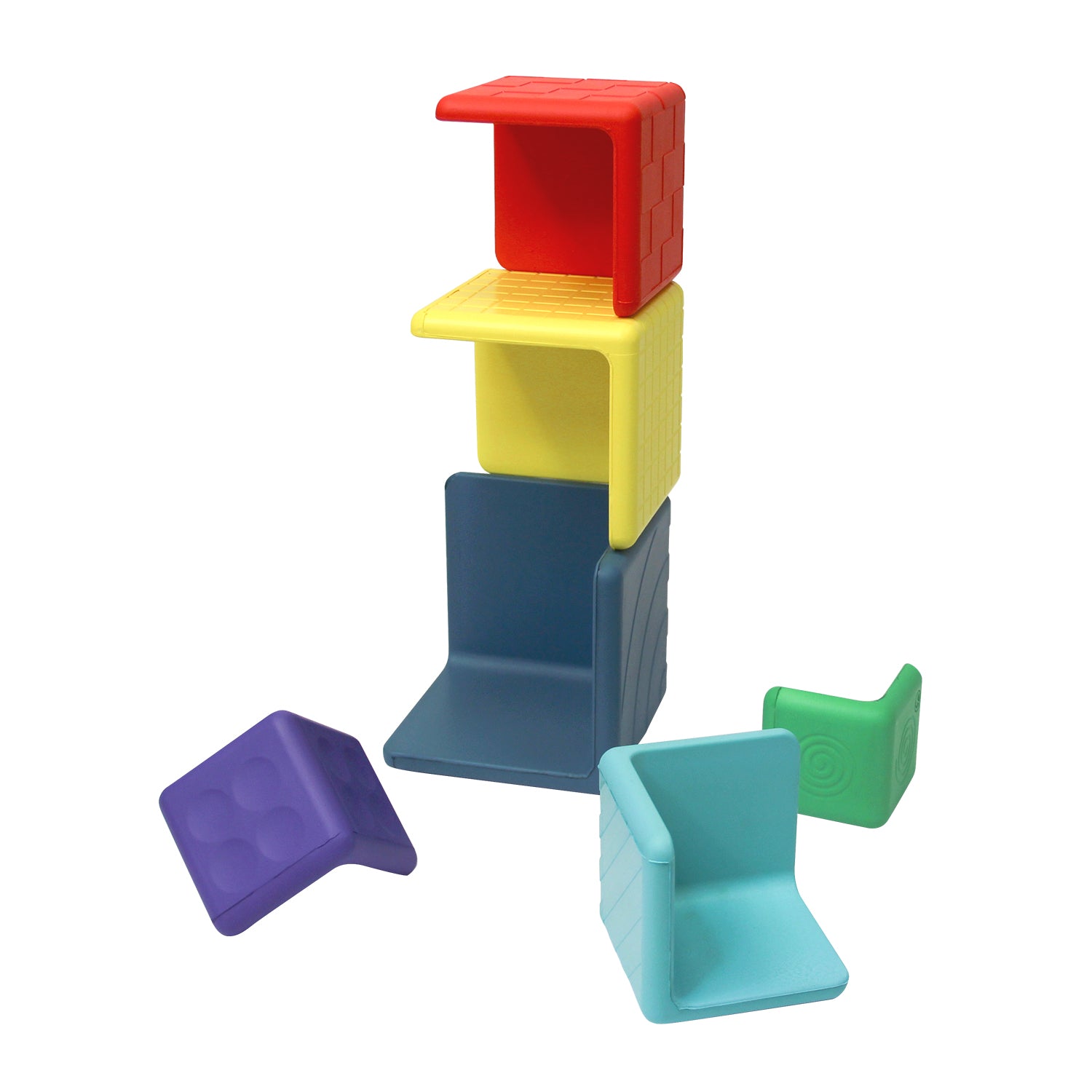 Stackers & Nesters  - Bright Fun and Colorful Blocks for Babies, Stacking Easy-to-Grip Sensory Play