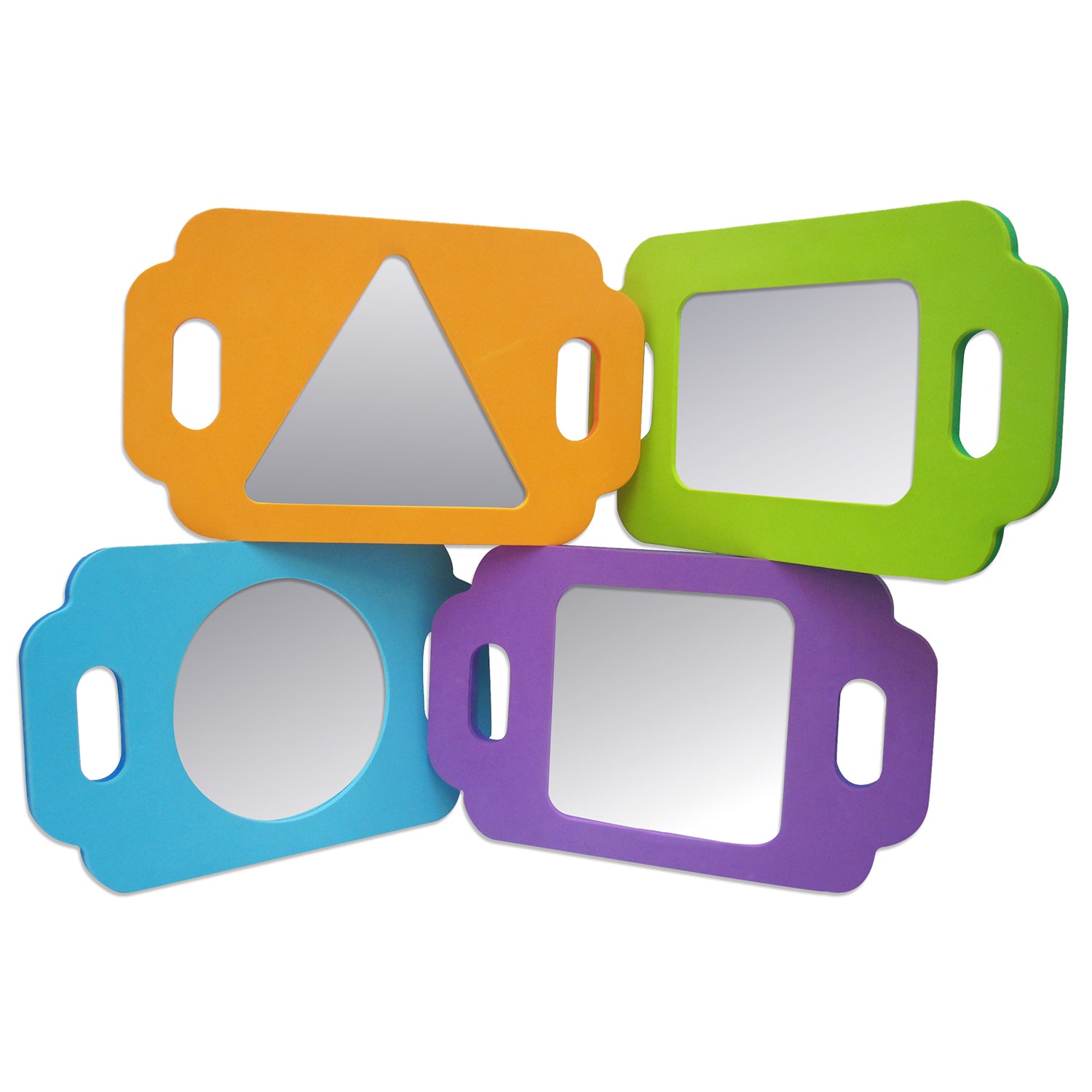 4 Shape Board Mirrors - Fun Bath Time Toys for Babies