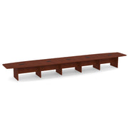 OfficeSource Laminate Expandable Boat Shaped Conference Table with Slab Base - 24' - Cherry