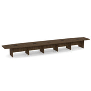 OfficeSource Laminate Expandable Boat Shaped Conference Table with Slab Base - 24' - Modern Walnut