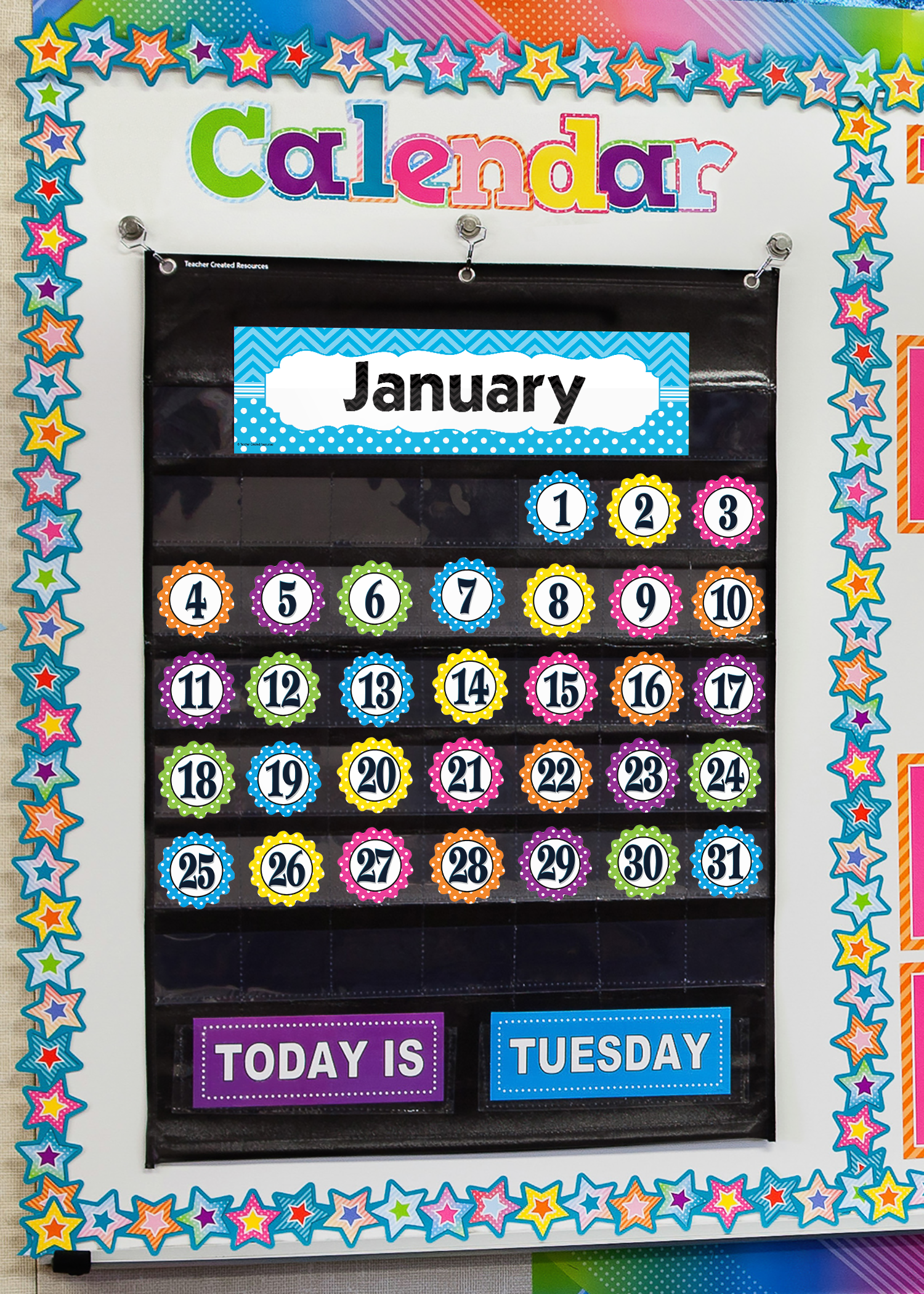Polka Dot Flowers Calendar Days