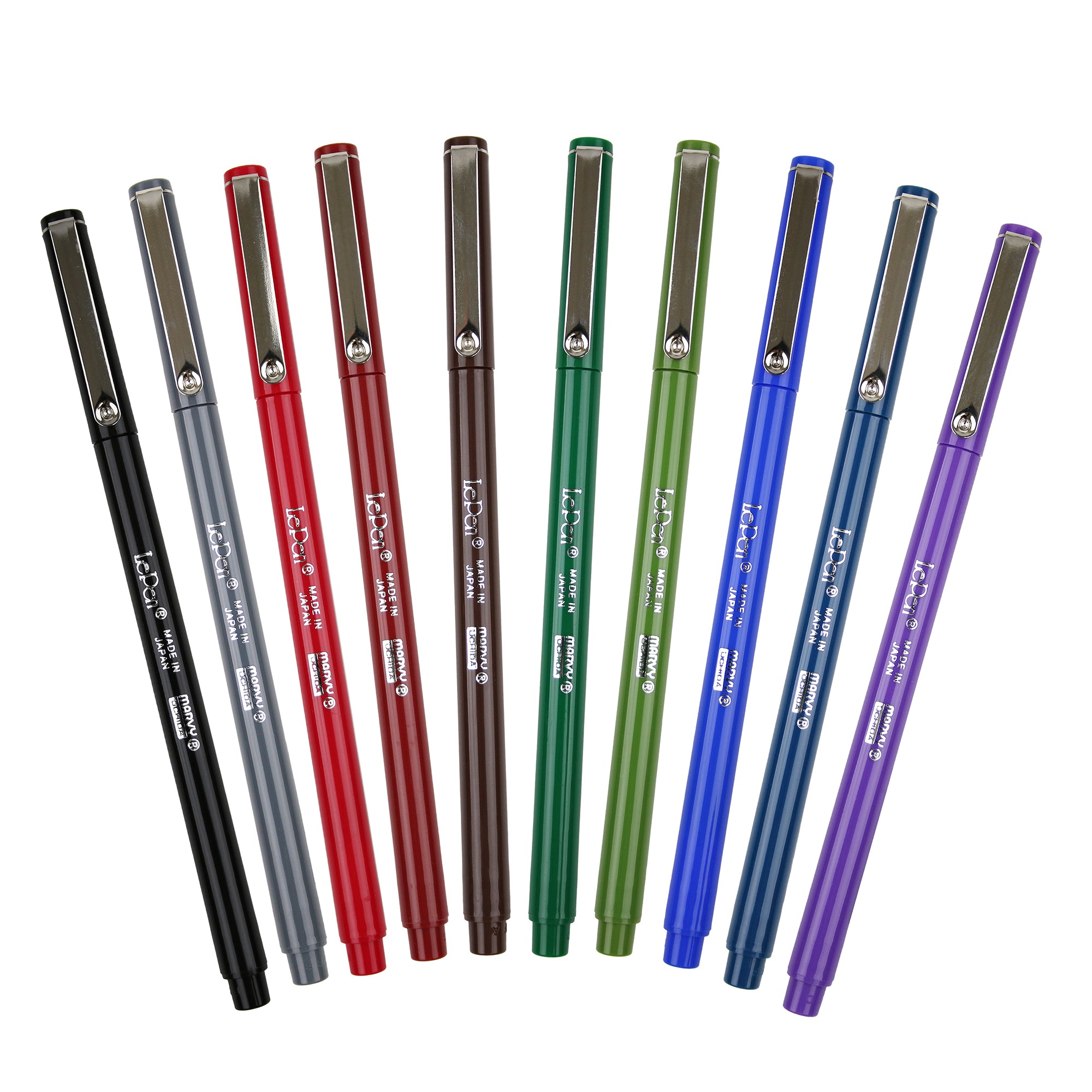 LePen® Micro-Fine Point Pen, Dark, 10 Colors