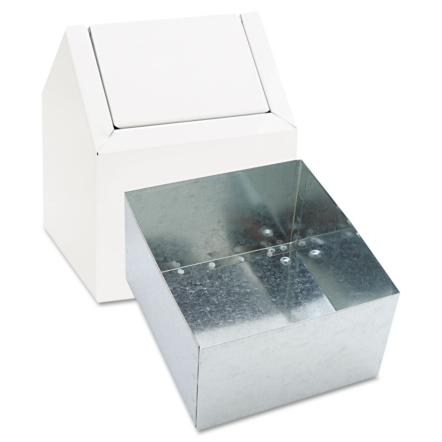Swing Lid - Metal - White - 1 Each